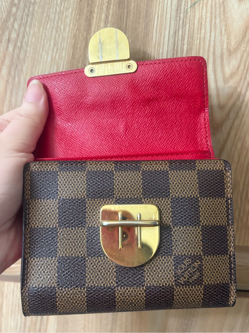 Authentic Louis Vuitton Damier Portefeuille Koala Wallet Brown